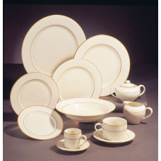 Dish -   White w/ Gold Trim 